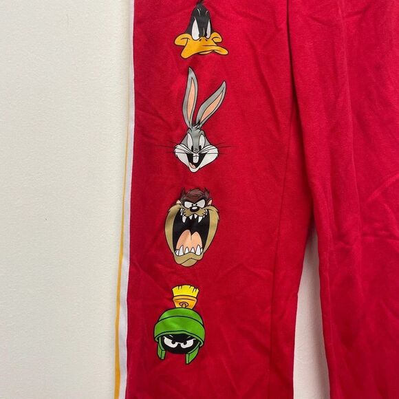 Looney Tunes Women's szS S Red Looney Tunes Graphic Pull On Flare Lounge Pants - Picture 2 of 5